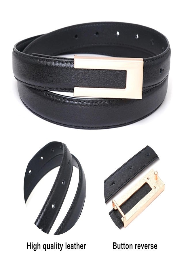 Wovanoo Women Leather Belts Skinny Waist Belt for Dresses Jeans Pants Black Brown 100cm - Image 3